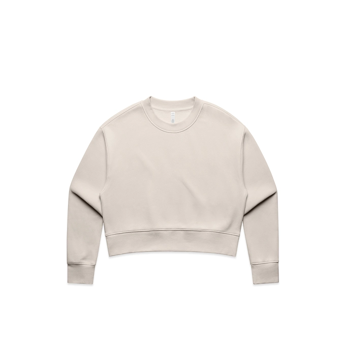 Neutral beige cropped crewneck sweatshirt mockup
