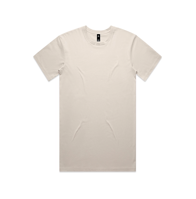 Light beige blank t-shirt mockup on neutral background