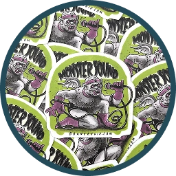 Circular layout of “Monster Sound” stickers